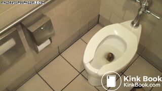 pooping in the bowl close up