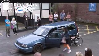 Girl poops her jeans trapped in a car