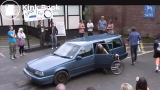 Girl poops her jeans trapped in a car