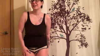 Nice bottomed girl stretching her hole open with another big shit