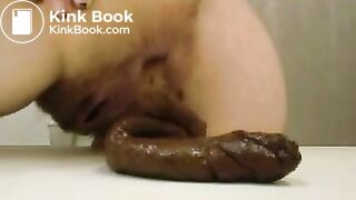 Hairy Amateur Shit on the Counter For You