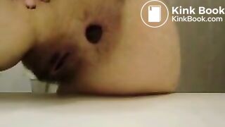 Hairy Amateur Shit on the Counter For You