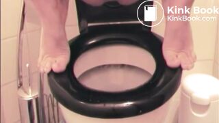 Diarrhea over black toilet