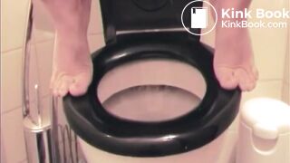 Diarrhea over black toilet