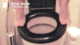 Diarrhea over black toilet