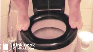 Diarrhea over black toilet