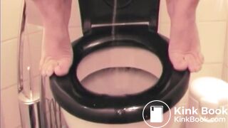 Diarrhea over black toilet