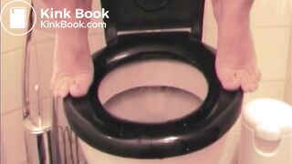 Diarrhea over black toilet