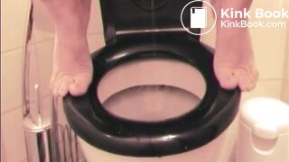 Diarrhea over black toilet