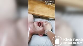 Goddess feeding her toilet slave