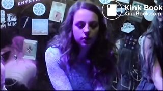 Sexy girl has diarrhea in a no stall washroom