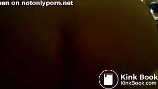 Ebony bathtub poop in the dark