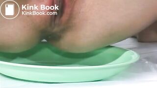 Compilation of same blonde MILF shitting and smearing