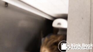 Beautiful danish blond girl spied having explosive diarrhea in public toile