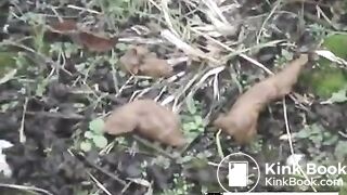 Ebony shits on some wasteland