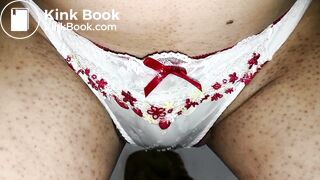 A NEW AND CLEAN JAPAN WHITE RED STRAWBERRY PANTY IS BEING POOP AND PEE