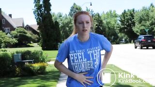 Sexy girl out jogging has an explosive case of diarrhea