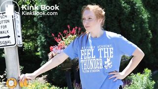 Sexy girl out jogging has an explosive case of diarrhea