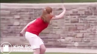 Chick poops her shorts playing soccer