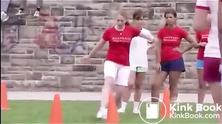 Chick poops her shorts playing soccer