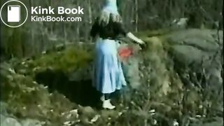 MILF blonde shitting outdoors