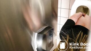 Latina With Nice Feet Filmed Shitting in Public Toilet