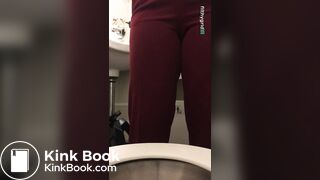 Sexy ebony poop on toilet