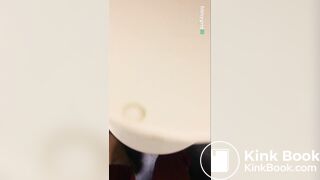 Sexy ebony poop on toilet