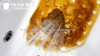 beautiful sexy naked blonde with a mask shitted peed