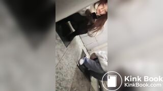 Chinese girl pooping public toilet - video 2