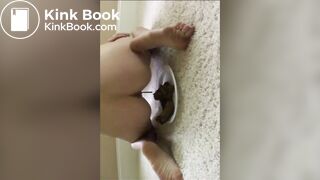 beautiful girl shits a big load on plate
