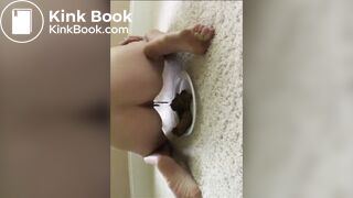 beautiful girl shits a big load on plate