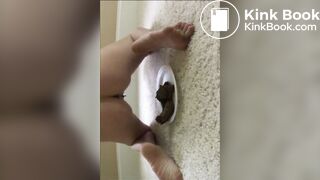 beautiful girl shits a big load on plate