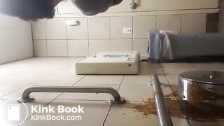 Public toilet scat wall