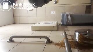 Public toilet scat wall