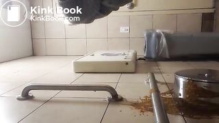 Public toilet scat wall