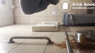 Public toilet scat wall