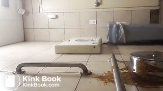 Public toilet scat wall