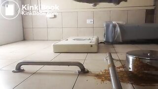 Public toilet scat wall