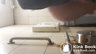 Public toilet scat wall