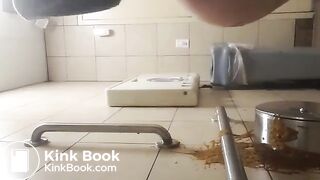 Public toilet scat wall