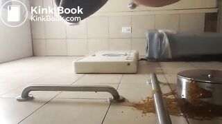 Public toilet scat wall