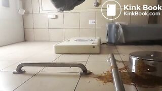 Public toilet scat wall