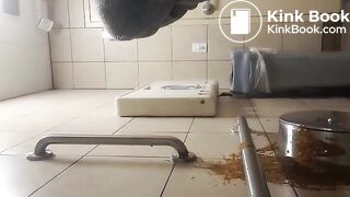 Public toilet scat wall