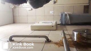 Public toilet scat wall