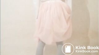 Cute girl pink pooping