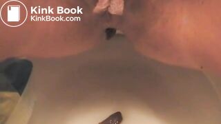 Three piles of soft poop