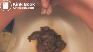 Three piles of soft poop