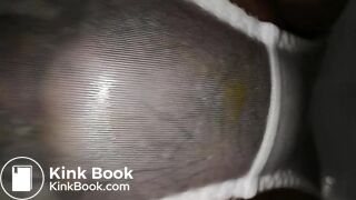 A LOVELY JAPAN WHITE FLOWER EMBROIDERY PANTY WAS PEE AND POOP AGAIN.(2)