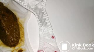 A LOVELY JAPAN WHITE FLOWER EMBROIDERY PANTY AFTER PLAYING